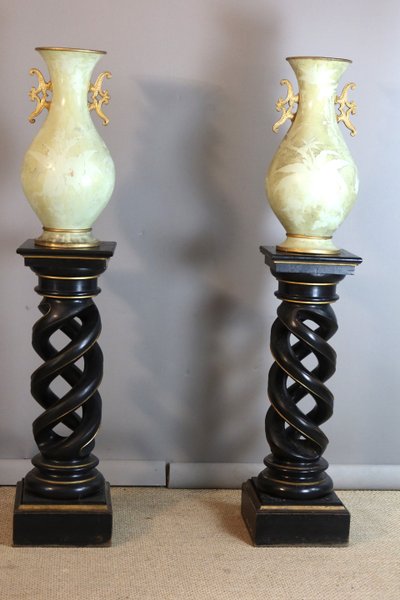 Pair of Napoleon III twisted stools