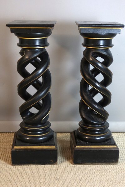 Pair of Napoleon III twisted stools