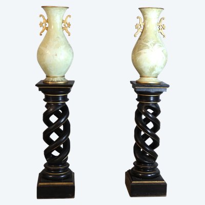 Pair of Napoleon III twisted stools