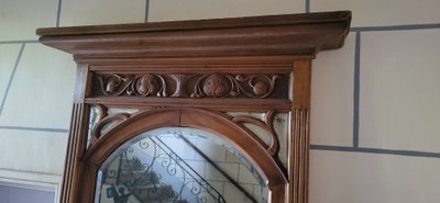 Elément de boiserie Miroir / Art Nouveau / Acajou