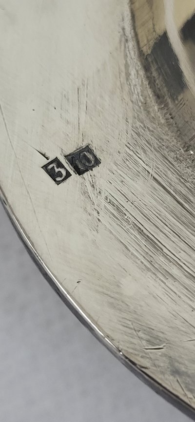 Silver-plated metal tray Louis XVI style