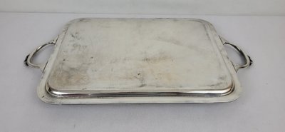 Silver-plated metal tray Louis XVI style