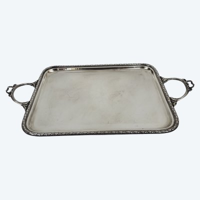 Silver-plated metal tray Louis XVI style