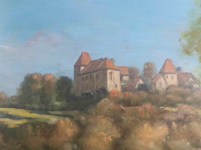 Tableau HSP 1979 : "Environs de Brandon" Saône-et-Loire par Claude Pallot (XX°)