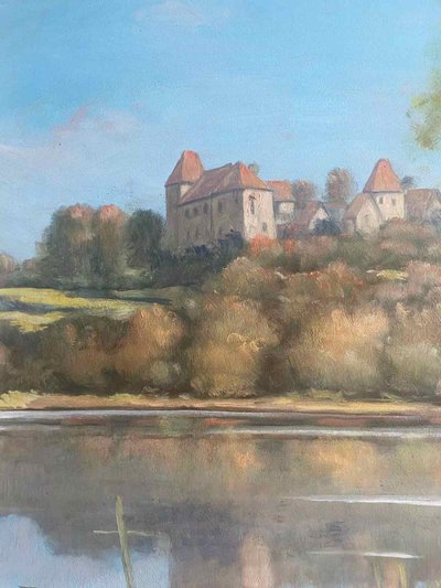 Tableau HSP 1979 : "Environs de Brandon" Saône-et-Loire par Claude Pallot (XX°)