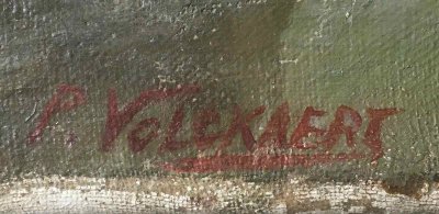 Pittura Piet VOLCKAERT (1902-1973) HST Barche Porto industriale Urban marine