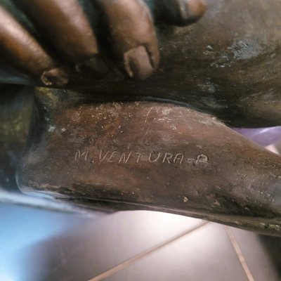 M Ventura, Nudo femminile, bronzo firmato, fine XX secolo