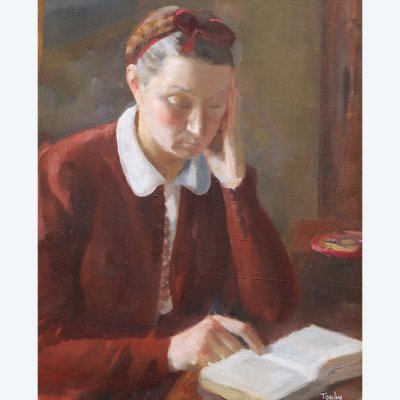 André Albert TONDU, La lecture (Bianca lisant)