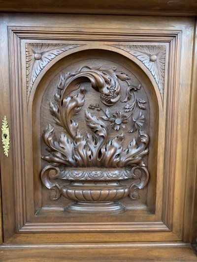 Carved Walnut Sideboard – Renaissance Style – Late 19th Century