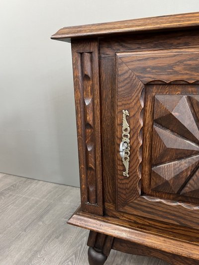 Pair of carved wooden bedside tables – Early 20th century