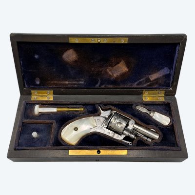 Luxury REVOLVER bulldog box called Puppy - Liège, Belgium - XIXth century