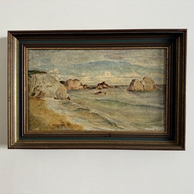 Öl auf Leinwand mit der Darstellung einer felsigen Küste aus dem frühen 20. Jahrhundert
