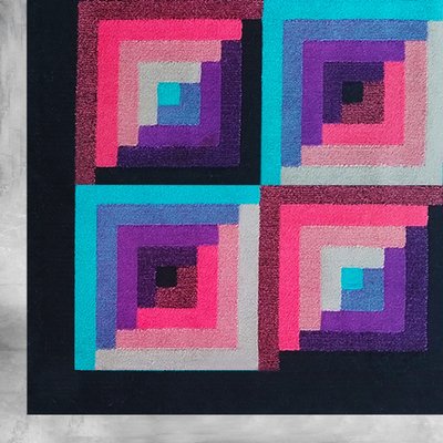 1980s Gorgeous Geometric Italian Woolen Rug by Missoni for T&J Vestor