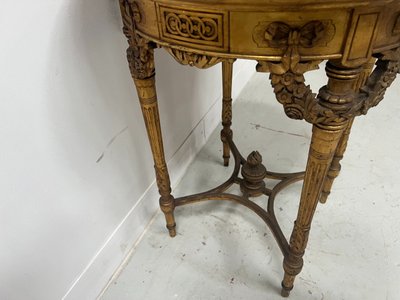 Guéridon de style Louis XVI en bois et stuc doré XIX siècle