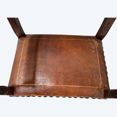Paire de fauteuils de style Renaissance en noyer XX siècle