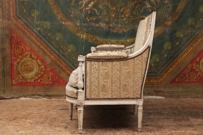 Louis XVI period sofa / bench, stamped G. Jacob, 18th century