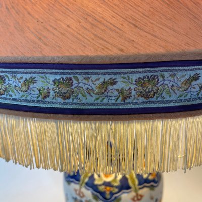 Large hand-painted ceramic lamp - Maison Drimmer in Rodez - Unique model - Height 76 cm