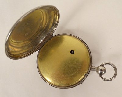 Taschenuhr mit Schlagwerk Massivsilber Hahnwerk Vieillard XIX.