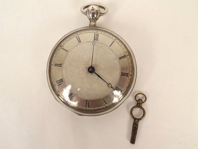 Taschenuhr mit Schlagwerk Massivsilber Hahnwerk Vieillard XIX.
