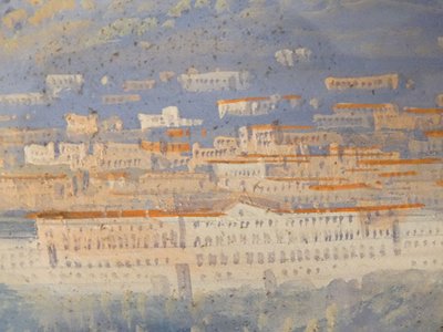 Coppia di gouaches napoletane paesaggi baia di Napoli Vesuvio pescatori Italia XIX secolo