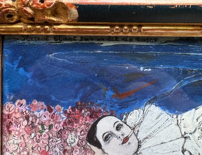 Emile Antoine Coulon (1868-1937) - Weißer Pierrot auf einem Bett aus Rosen, 1920