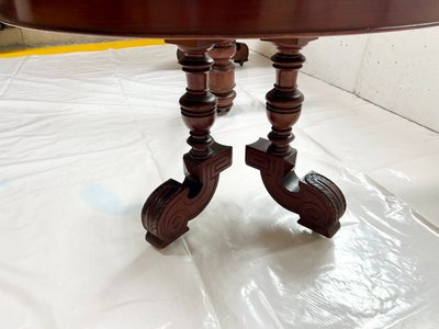 Table a pied central Napoléon III Acajou massif XIX siècle