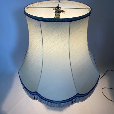 Large Rouen earthenware lamp - Hand-painted - Height 83 cm