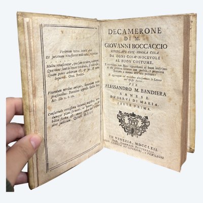 Ancient Book Decameron by Giovanni Boccaccio - Revised Venetian Edition - 1762