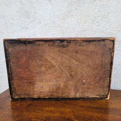 Cassapanca in legno intagliato, opera italiana o coloniale, XIX secolo