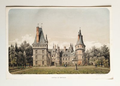 Château de Maintenon lithographie aquarellée 19ème
