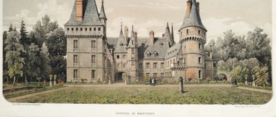 Château de Maintenon lithographie aquarellée 19ème