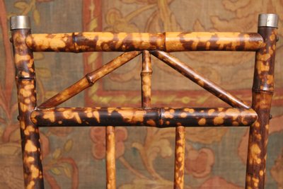 Coppia di sedie in bambù e rattan nello stile di Perret & Vibert, fine XIX secolo