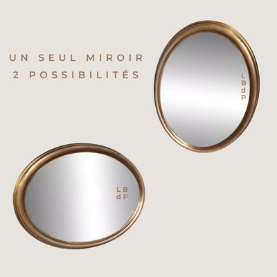Miroir ovale doré 