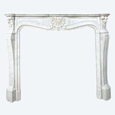 Kamin in Weiß Stil Louis XV Epoche 19.