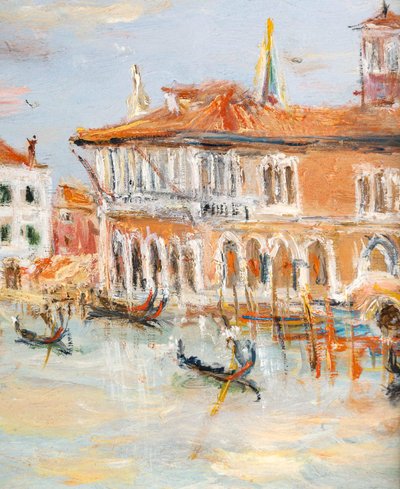 Serge Belloni (1925-2005) - La Maison Rose sur le Grand Canal huile sur panneau vers 1994