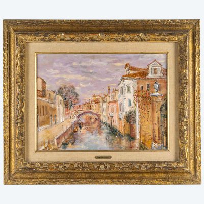 Serge Belloni (1925-2005) - Der Garten des Poeten in Venedig Öl auf Leinwand um 1970