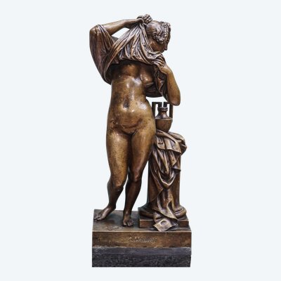 A. MAILLOL - PRADIER James 1790-1852, dopo, Femme ôtant sa chemise, bronzo
