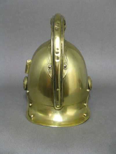Elmo dei Vigili del Fuoco del Comune di La Chapelle, tipo 1855, Secondo Impero.