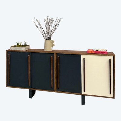Credenza francese in pino, stile Perriand / Prouvé - 1950 circa