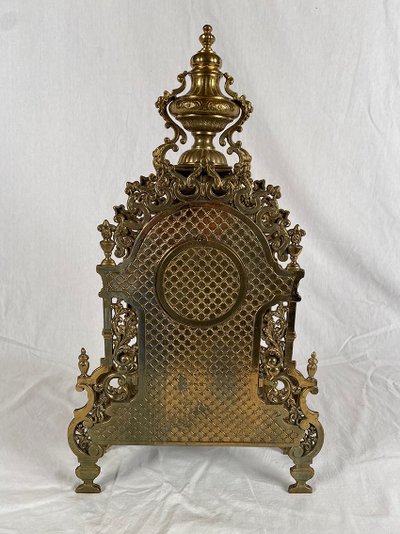 Large Louis XV style bronze mantelpiece, 20th century