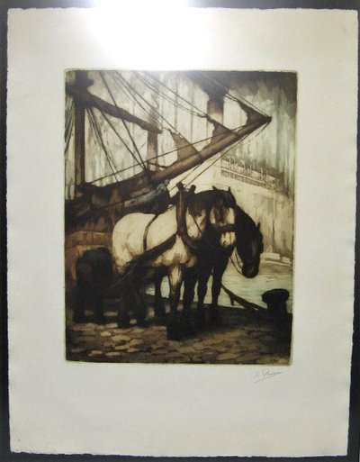 Eau Forte Marine By Kurt Peiser (1887-1962).