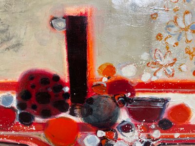 Frédéric Menguy (1927-2007), Huile Sur Toile des années 1970 « Bouquet de fleurs».