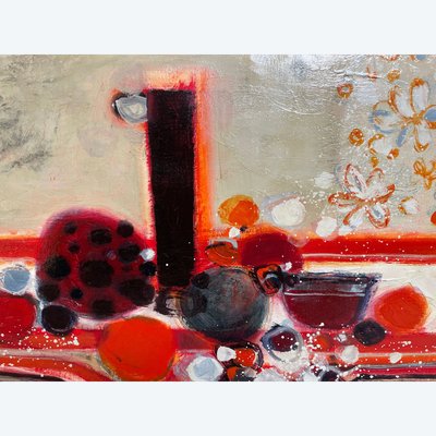 Frédéric Menguy (1927-2007), Oil on canvas, 1970s, "Bouquet de fleurs".