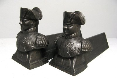 Pair De Chenets à l'Effigie De Napoléon 1er.