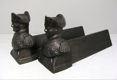 Pair De Chenets à l'Effigie De Napoléon 1er.