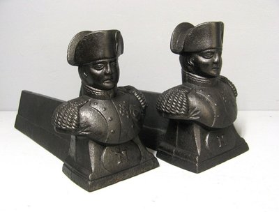 Pair De Chenets à l'Effigie De Napoléon 1er.