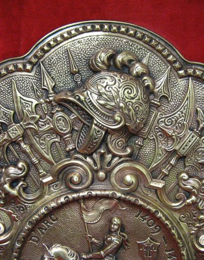 19th century Renaissance-style Bas Relief with the Effigy of Joan of Arc.