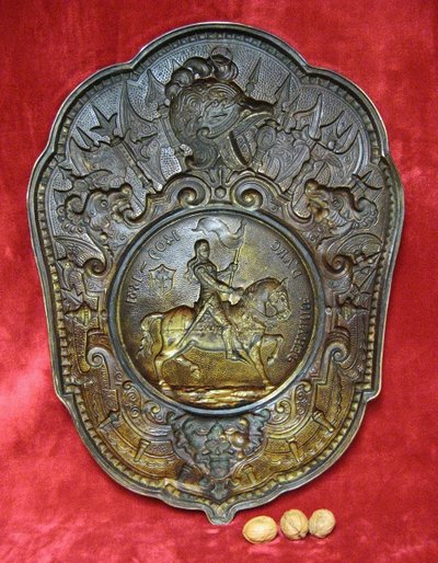 19th century Renaissance-style Bas Relief with the Effigy of Joan of Arc.