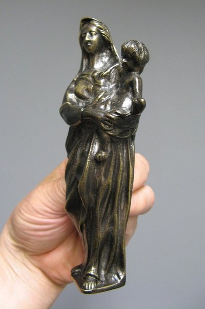 Bronze Virgin Applique 17th century.