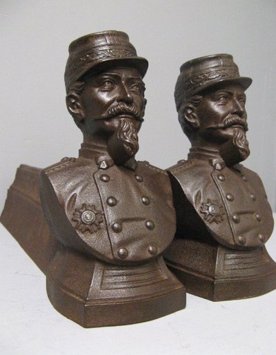 Pair De Chenets à l'Effigie De Napoléon III.